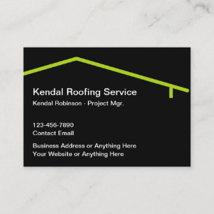 Simple Roofing Service Large Business Cards