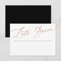 Simple Rose Gold Calligraphy Let's Dance