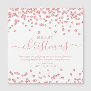 Simple Rose Gold Christmas Holidays Glitter White