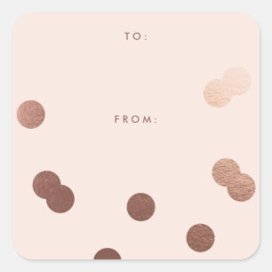 Simple Rose Gold Confetti Dot Pink Generic Square Sticker
