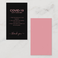 Simple Rose Gold Covid Safety Guidelines Black 