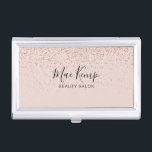 Simple Rose Gold Glitter Business Card Holder<br><div class="desc">Simple pretty rose gold glitter card case. Perfect for a wide range of professions including; stylists,  beauticians,  hair and beauty consultants,  spas,  makeup artists,  nail salons to name a few!  Designed by Thisisnotme©</div>