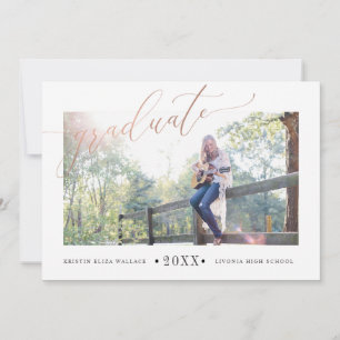 Simple Rose Gold Graduation Announcements