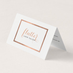 Simple Rose Gold Lash Salon Logo Aftercare Card
