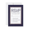 Simple Rose Gold Lined Navy Blue RSVP Cards