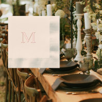 Simple Rose Gold Monogram Coined Luncheon