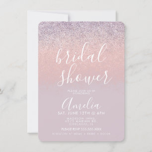 Simple Rose Gold Pink Bridal Shower Glitter Round