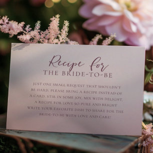 Simple Rose Gold Recipe Card Bridal Shower 