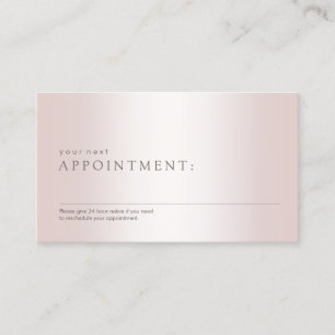 Simple Rose Gold Salon Spa Appointment Reminder Card