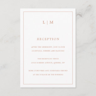 Simple Rose Pink Monogram Elegant Wedding Enclosure Card