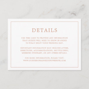 Simple Rose Pink Monogram Elegant Wedding Enclosure Card