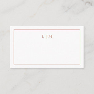 Simple Rose Pink Monogram Elegant Wedding Place Card