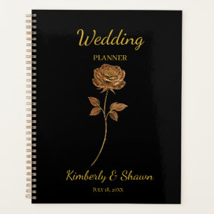 Simple Rose Wedding Date & Couples Names Wedding Planner