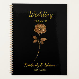 Simple Rose Wedding Date & Couples Names Wedding Planner