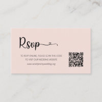 Simple Rose Wedding RSVP Website Enclosure Card