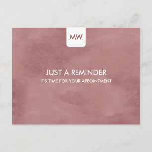Simple Rosy Brown Chic Appointment Reminder QRCode Postcard