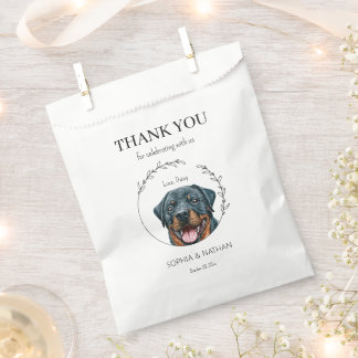 Simple Rottweiler Dog Wedding Thank You Favour Bags