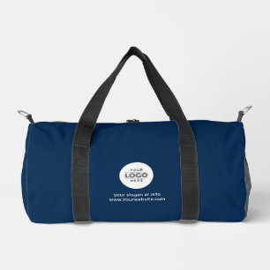 Simple Round Black Custom Business Logo Branded  Duffle Bag