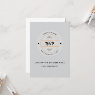 Simple Round Business Logo & Text Company Custom Invitation
