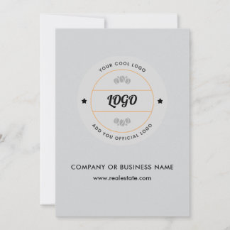 Simple Round Business Logo & Text Company Custom Invitation