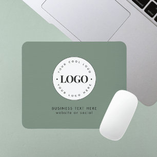Simple Round Business Logo & Text Company Custom  Mouse Pad