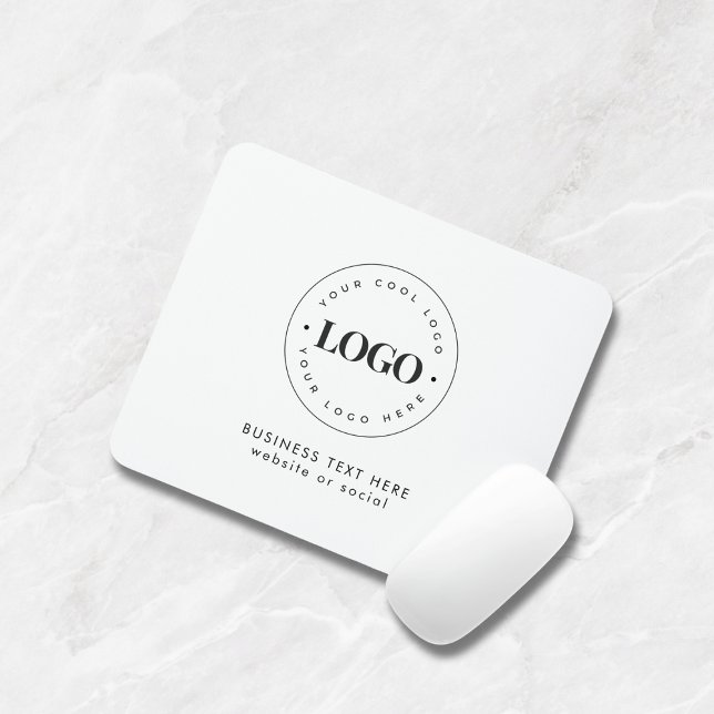 Simple Round Business Logo & Text Company Custom  Mouse Pad (Creator Uploaded)