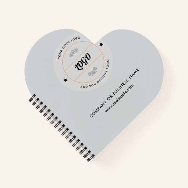 Simple Round Business Logo & Text Company Custom  Notebook (Front)