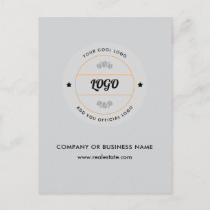 Simple Round Business Logo & Text Company Custom Postcard