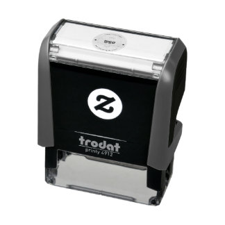 Simple Round Business Logo & Text Company Custom Self-inking Stamp