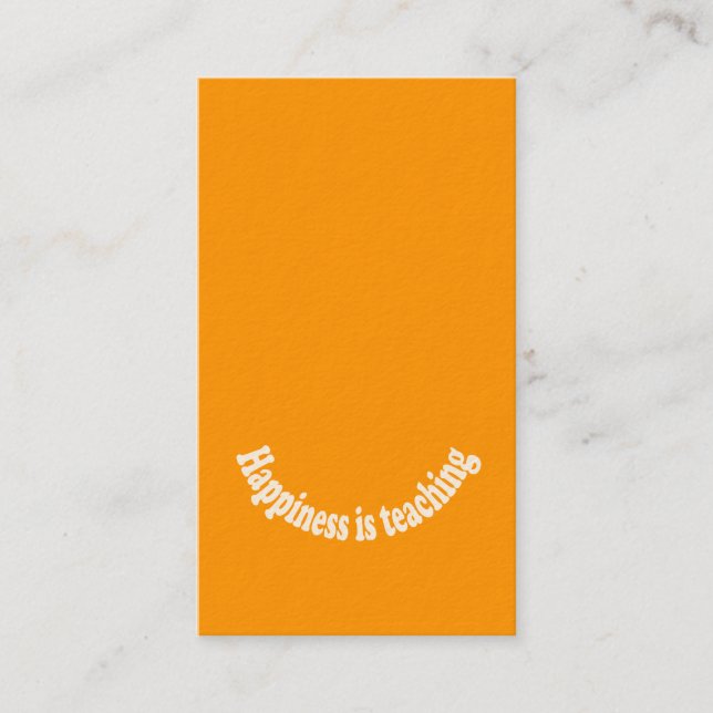 Simple Round Happiness is Teaching Typography Business Card (Front)