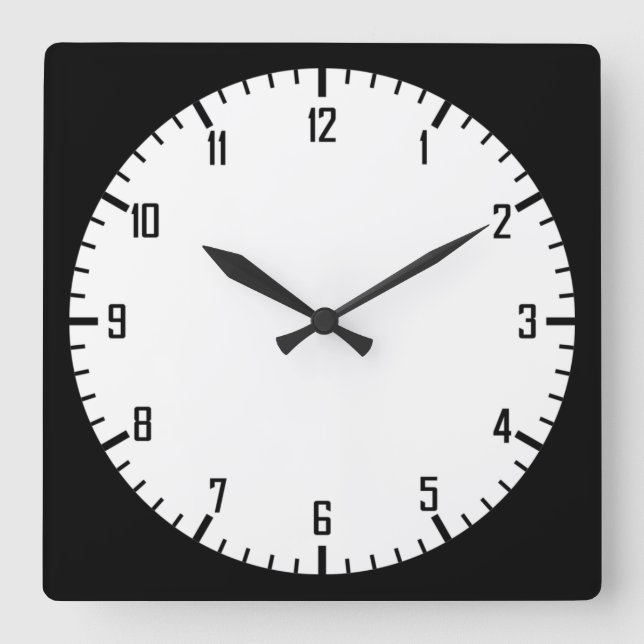 Simple Round Square Wall Clock (Front)