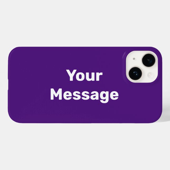 Simple Royal Purple with White Text Template Case-Mate iPhone Case (Back (Horizontal))