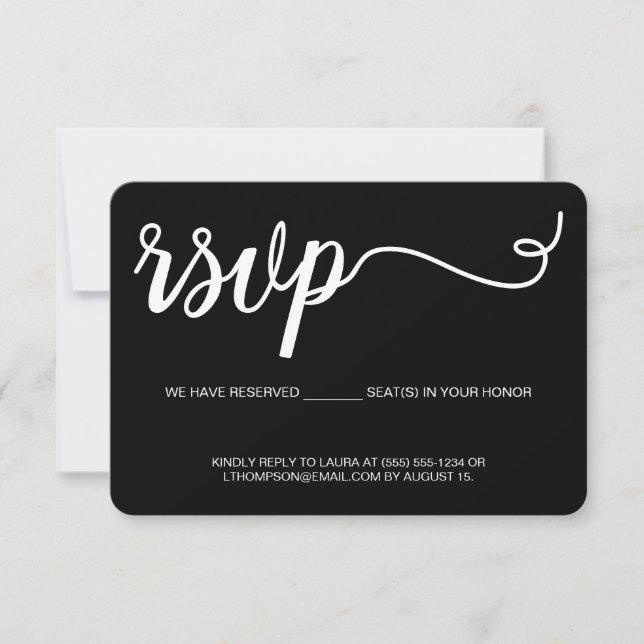 Simple RSVP Black lwithout mailing Reserved Seat (Front)