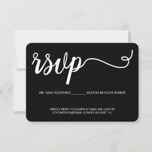 Simple RSVP Black lwithout mailing Reserved Seat