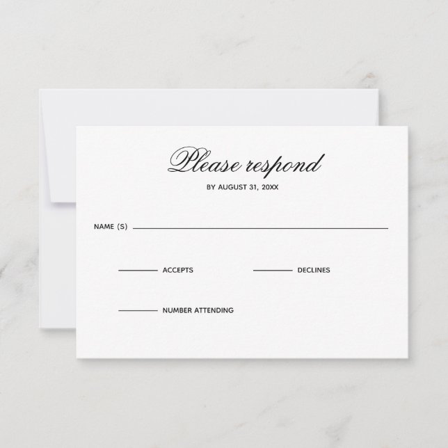 Simple - RSVP card (Front)