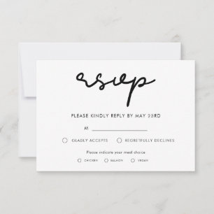 Simple RSVP card with meal choice