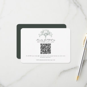 Simple RSVP Forest Green French Toile Doves Art Card