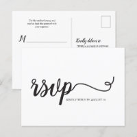Simple RSVP Script Wedding Typography response