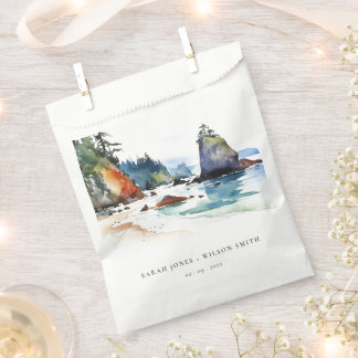 Simple Ruby Beach Olympic National Park Wedding Favour Bags