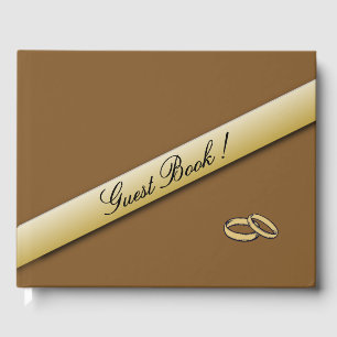 Simple Russet and Gold Wedding Guest Book