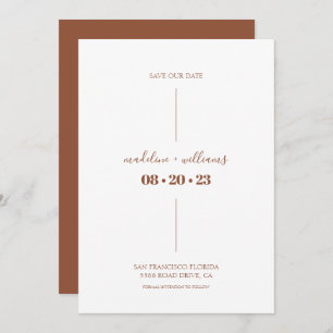 Simple Rust Boho Desert Terracotta Wedding Save The Date