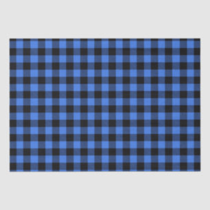 Simple Rustic Blue Black Buffalo Plaid Decoupage Tissue Paper