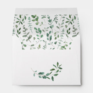 Simple rustic botanical green foliage envelope
