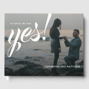 Simple Rustic Chic She Said Yes Engagement Party  Guest Book