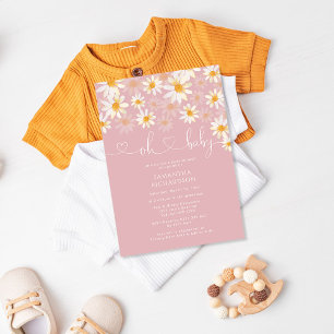 Simple Rustic Daisy Baby Shower Invitation