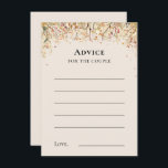 Simple Rustic Fall Beige Wedding Advice Card<br><div class="desc">This Simple Rustic Fall Beige Wedding Advice Card design features a timeless neutral base palette of beige and gold with delicately muted colourful embellishments of golden branches and lovely autumn florals with softly falling leaves in red, copper, dusty rose, burnt orange, terracotta, and the full fall colour flourish. These botanical...</div>
