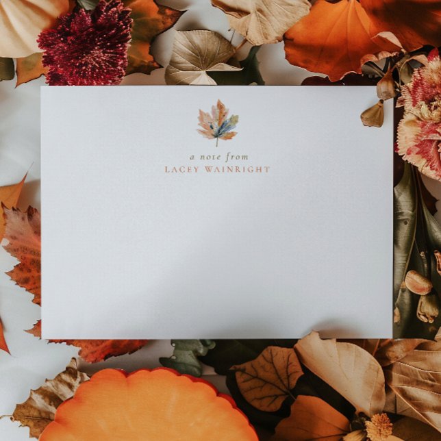 Simple Rustic Fall Leaf Personalised Card (Creator Uploaded)