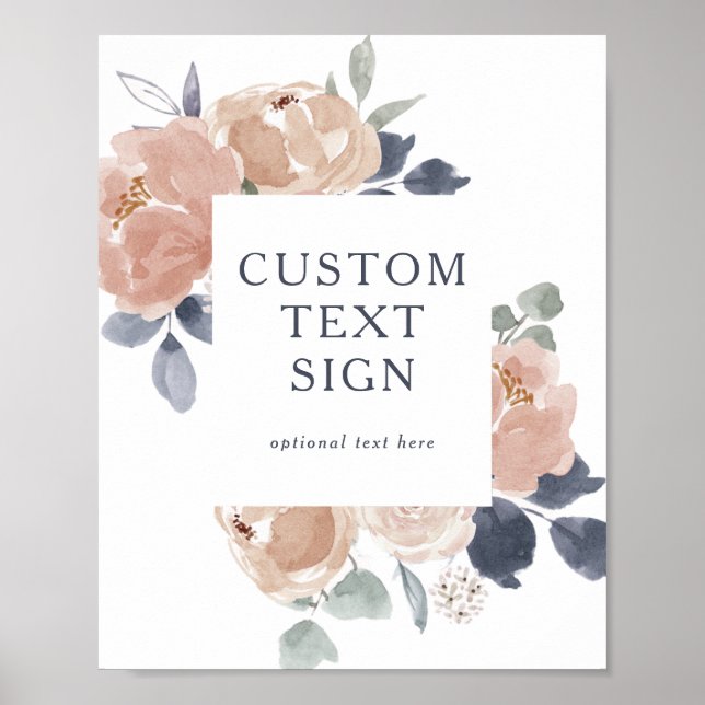 Simple Rustic Floral Cards and Gifts Custom Sign (Front)