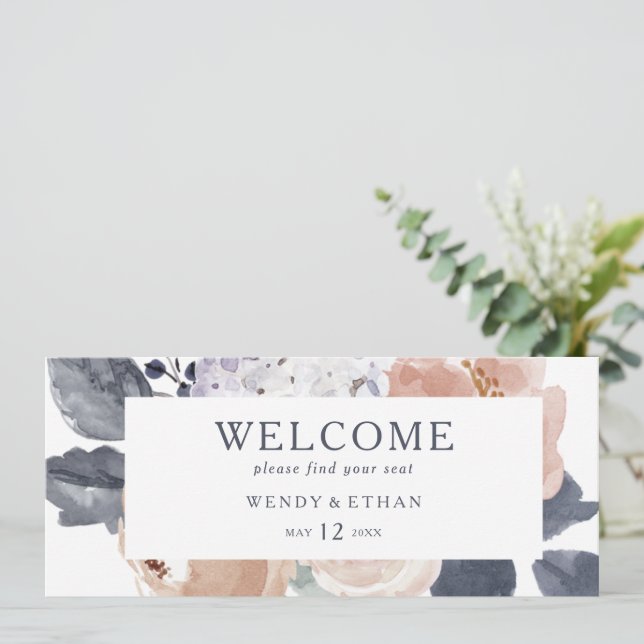 Simple Rustic Floral Hanging Seating Chart Header (Standing Front)
