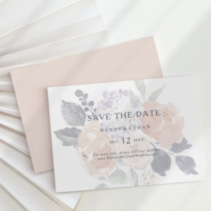 Simple Rustic Floral Horizontal Save the Date